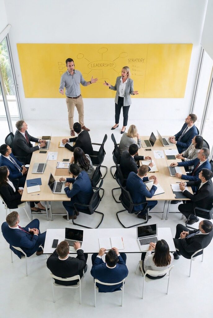 Strategy meeting IT professionals
